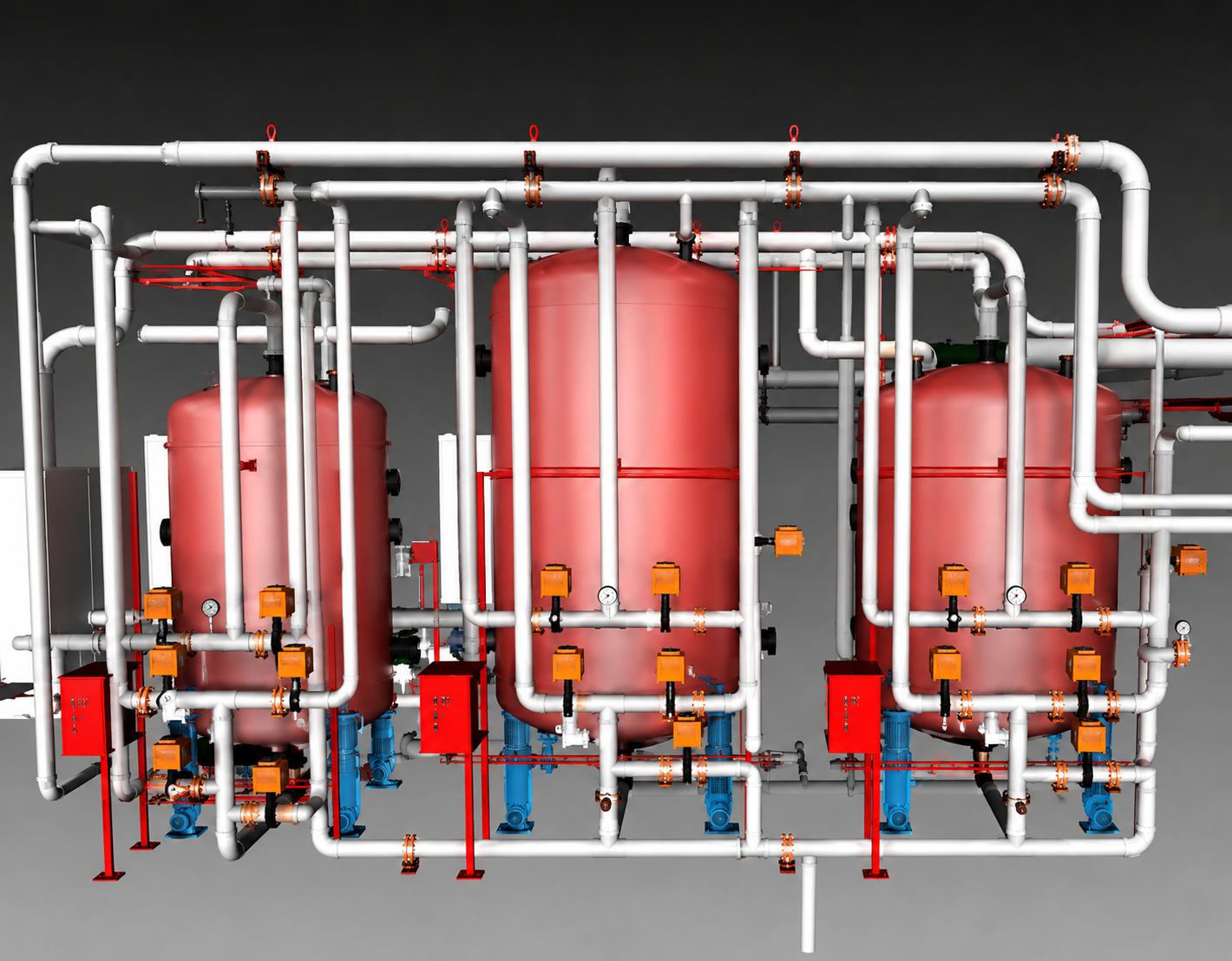 Clash detection detail view of process piping