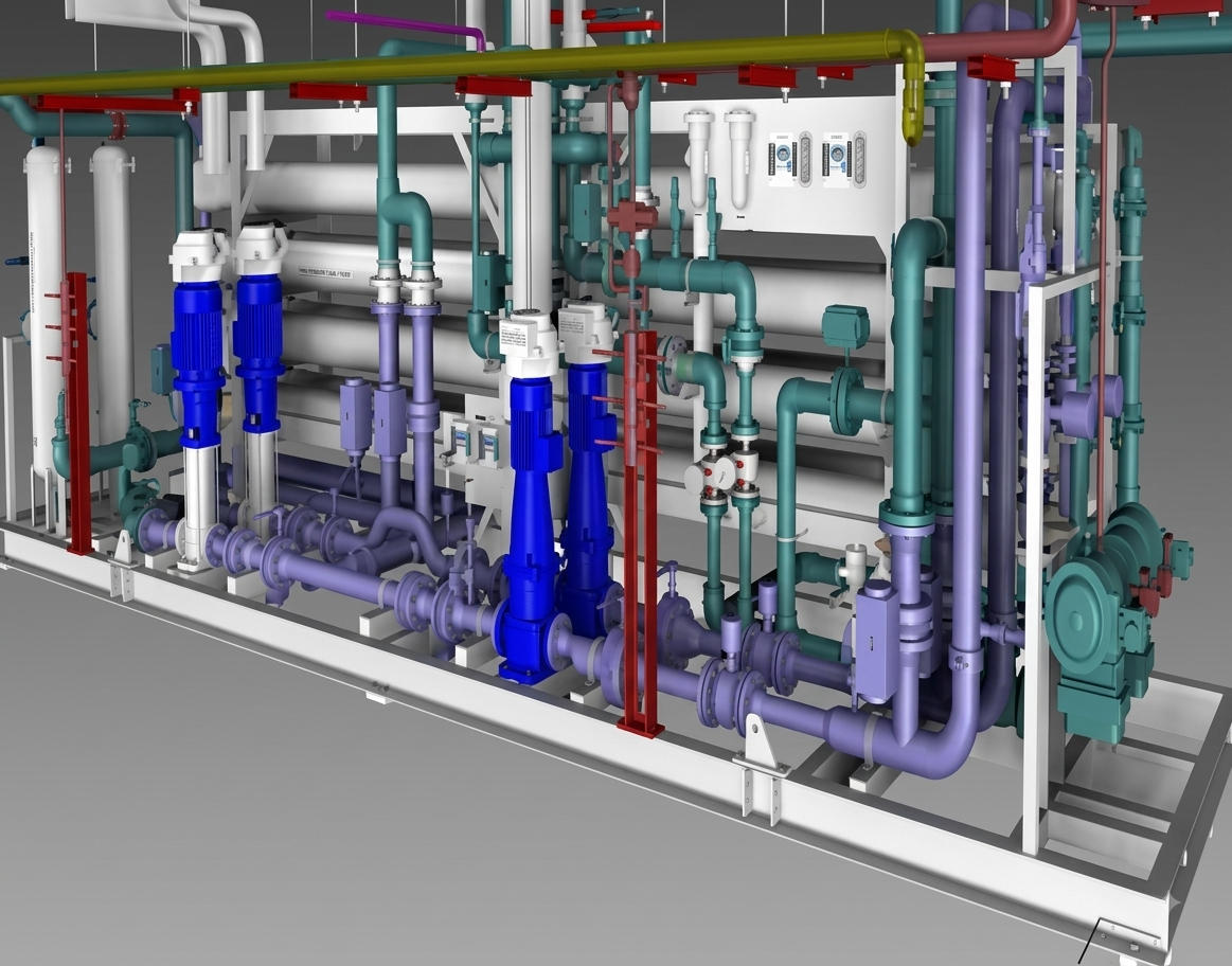 Clash detection detail view of process piping